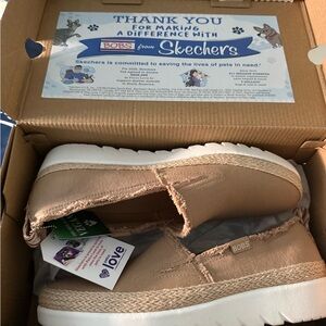 Skechers BOBS Women's Tan Slip-On Sneakers